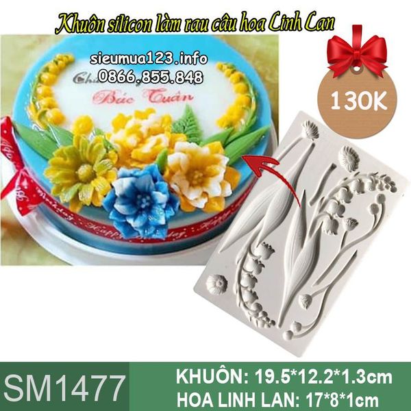 Khuôn silicon làm rau câu hoa linh lan dài 17cm ( SM1477 )