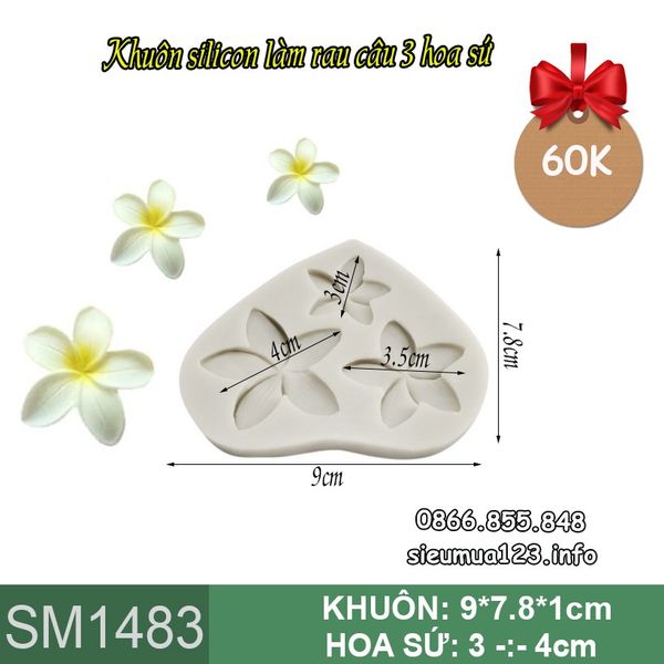 Khuôn silicon làm rau câu 3 hoa sứ ( SM1483 )