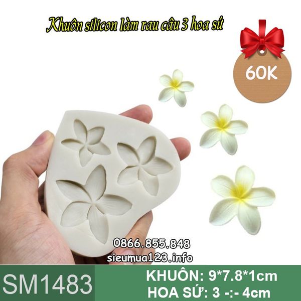 Khuôn silicon làm rau câu 3 hoa sứ ( SM1483 )