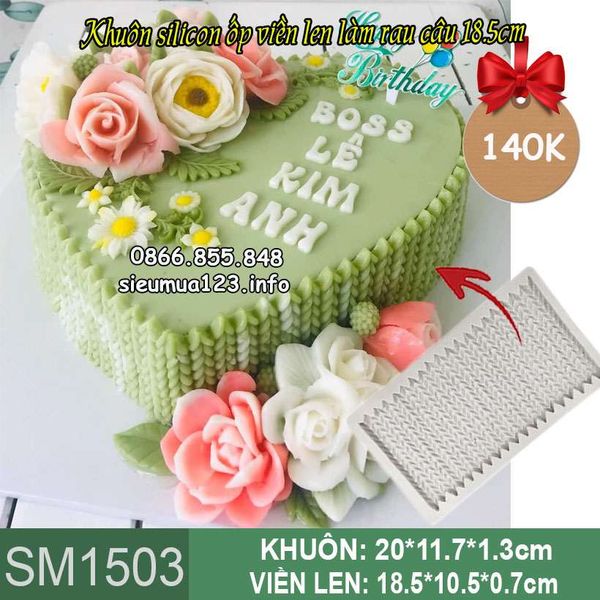 Khuôn silicon ốp viền len làm rau câu 18,5cm ( SM1503 )