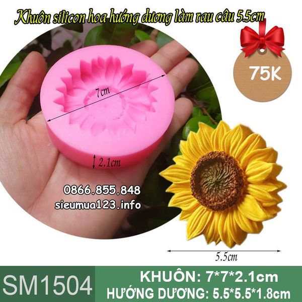Khuôn silicon hoa hướng dương 5,5cm làm rau câu ( SM1504 )