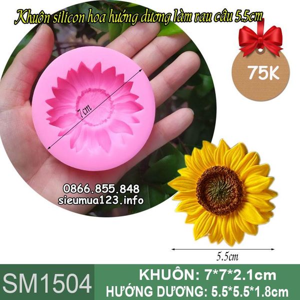 Khuôn silicon hoa hướng dương 5,5cm làm rau câu ( SM1504 )
