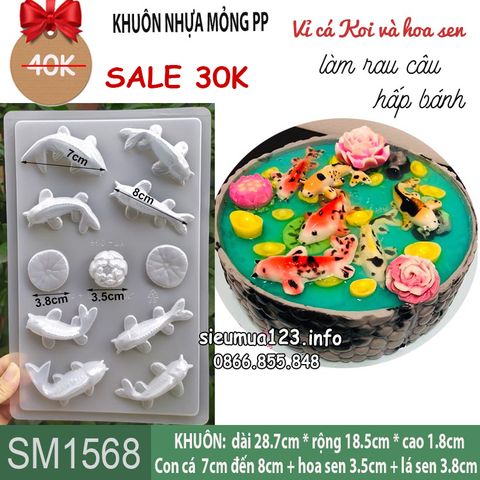 Khuôn nhựa mỏng PP nhiều con cá chép nhỏ 7cm - 8cm ( SM1568 )