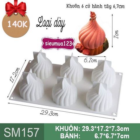 Khuôn bánh mousse : Khuôn 6 củ hành tây 6,7cm ( SM157 ) loại dày