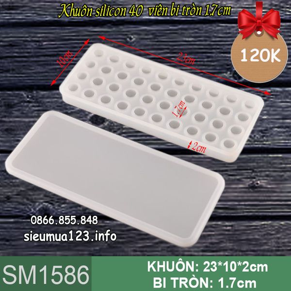 Khuôn silicon làm thạch 40 viên bi 1,7cm ( SM1586 )