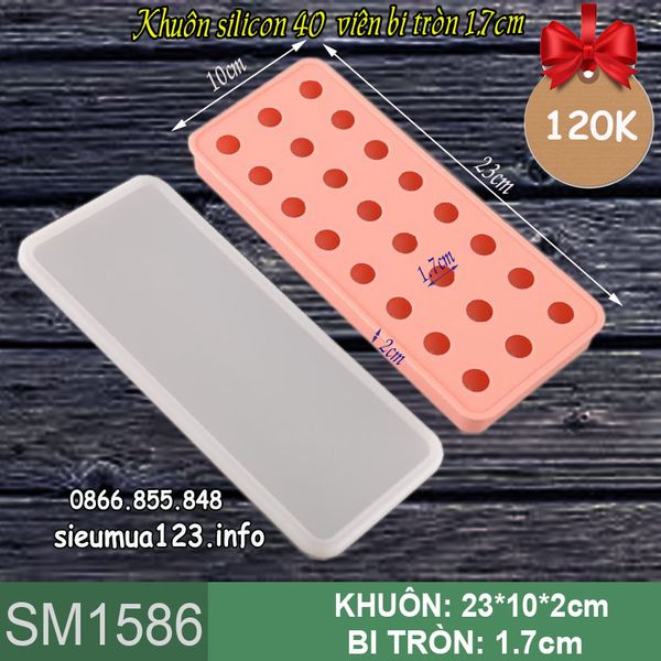 Khuôn silicon làm thạch 40 viên bi 1,7cm ( SM1586 )