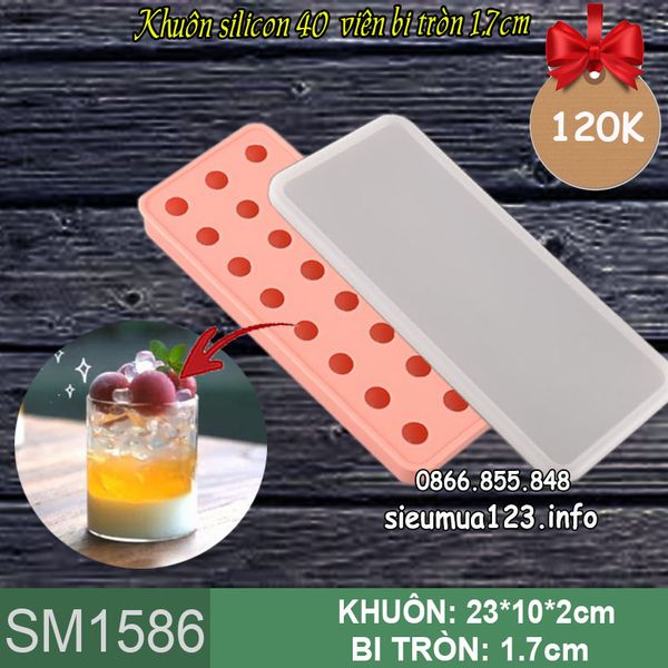 Khuôn silicon làm thạch 40 viên bi 1,7cm ( SM1586 )
