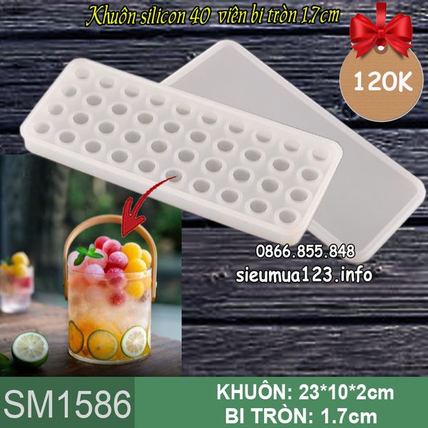 Khuôn silicon làm thạch 40 viên bi 1,7cm ( SM1586 )