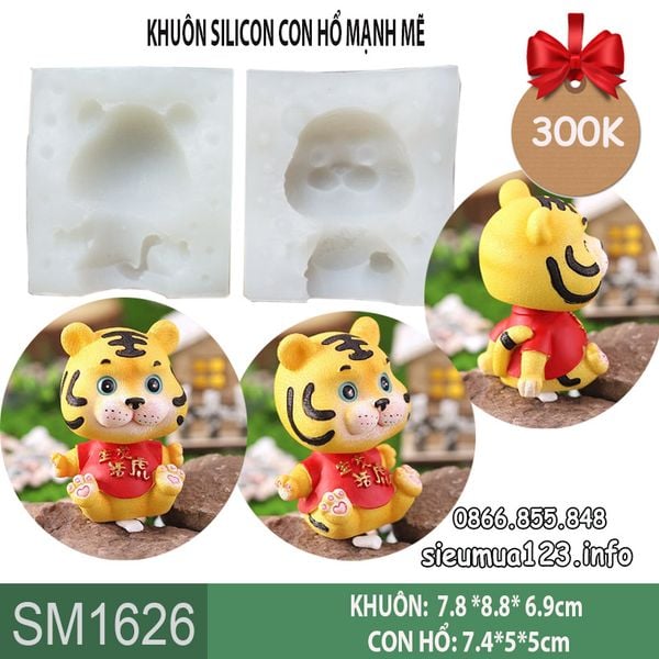 Khuôn silicon làm rau câu con hổ mạnh mẽ 7,4cm ( SM1626 )