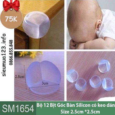Bộ 12 Bịt Góc Bàn Silicon 2,5cm ( SM1654 )