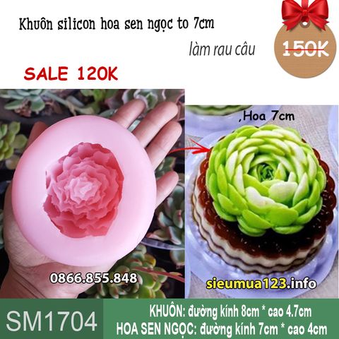 Khuôn silicon hoa sen ngọc to 7cm ( SM1704 )