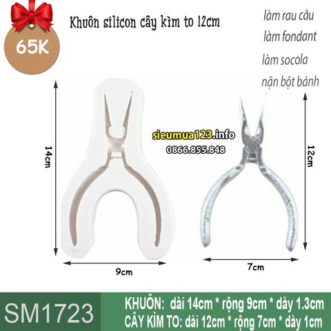 Khuôn silicon cây kìm to 12cm ( SM1723 ) mẫu 2024