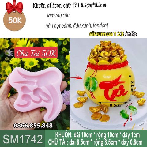 Khuôn silicon chữ Tài 8.5cm ( SM1742 )