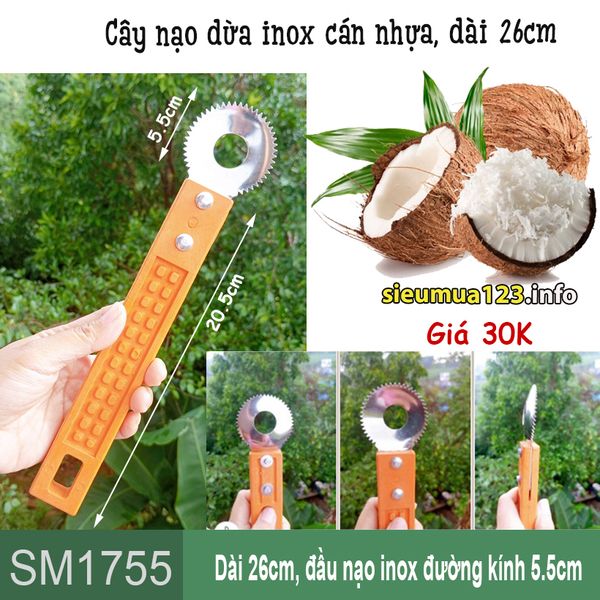 Cây nạo dừa inox cán nhựa dài 26cm Vạn Lợi ( SM1755 )