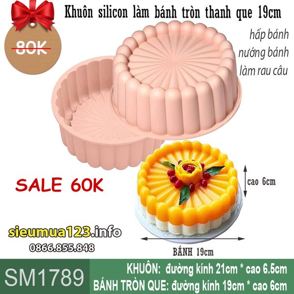 Khuôn silicon làm bánh tròn thanh que 19cm ( SM1789 )