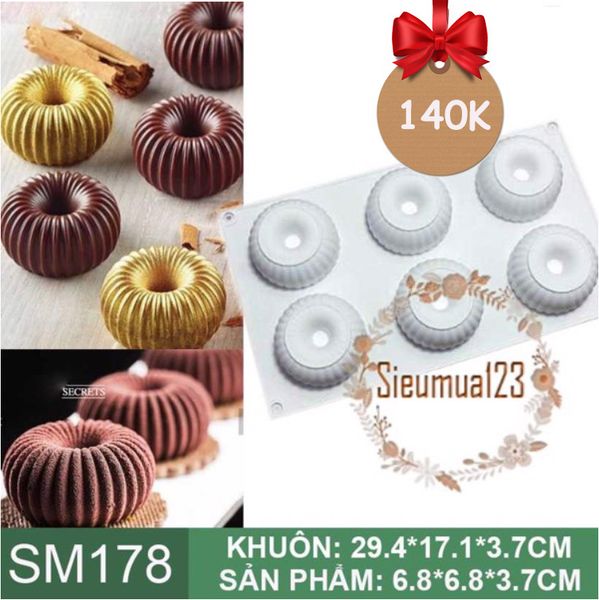 Khuôn silicon mousse 6 bánh răng 6,8cm ( SM178 )
