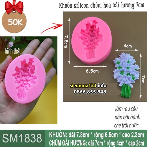 Khuôn silicon chùm hoa oải hương 7cm ( SM1838 ) mẫu 2024