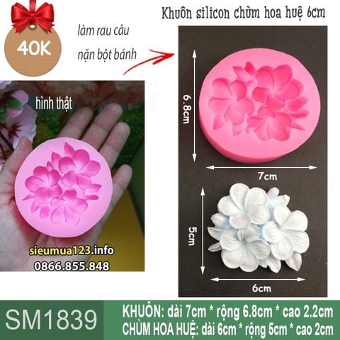Khuôn silicon chùm hoa huệ, chùm hoa sứ 6cm ( SM1839 ) mẫu 2024