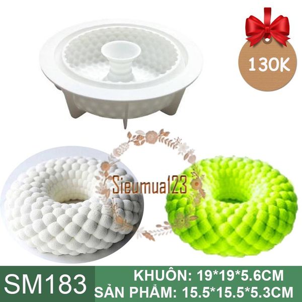 Khuôn silicon làm bánh mousse : Khuôn tròn hạt ngọc 15,5cm ( SM183 )