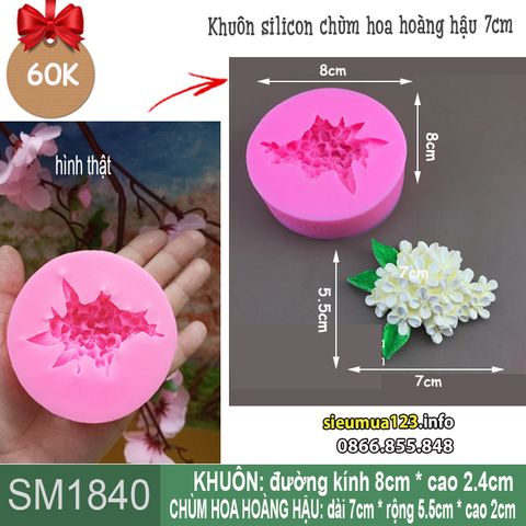 Khuôn silicon chùm hoa hoàng hậu dài 7cm ( SM1840 ) mẫu 2024