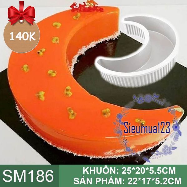 Khuôn silicon làm bánh mousse : Khuôn mặt trăng 22cm ( SM186 ) còn 2 cái