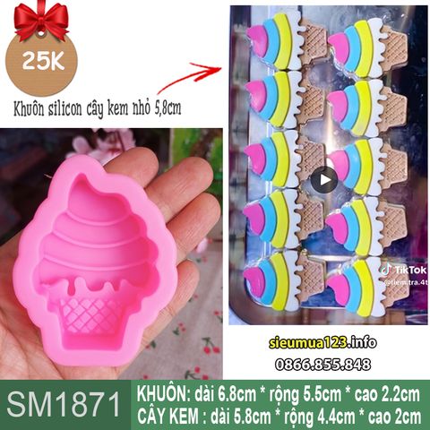 Khuôn silicon cây kem nhỏ 5,8cm ( SM1871 ) mẫu 2024