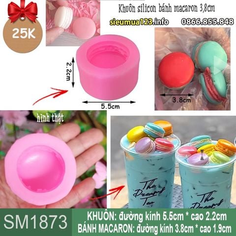 Khuôn silicon bánh macaron 3,8cm ( SM1873 ) mẫu 2024