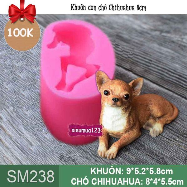 Khuôn silicon con chó Chihuahua 8cm ( SM238 )