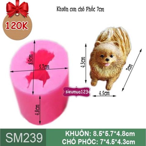 Khuôn silicon con chó Phốc 7cm ( SM239 )