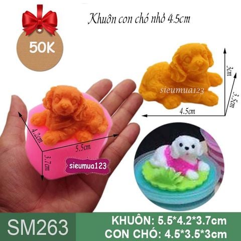 Khuôn rau câu silicon con chó nhỏ 4,5cm ( SM263 )