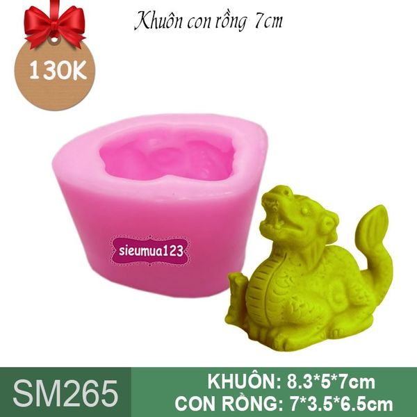 Khuôn rau câu silicon con rồng 7cm ( SM265 )