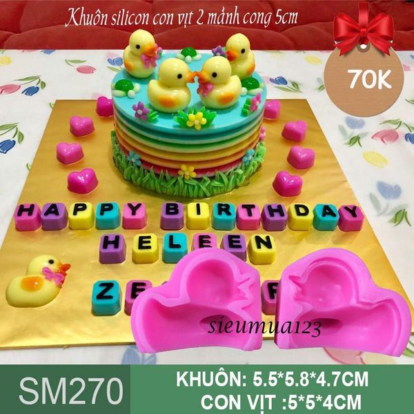 Khuôn silicon con vịt cao 4cm ( SM270 )