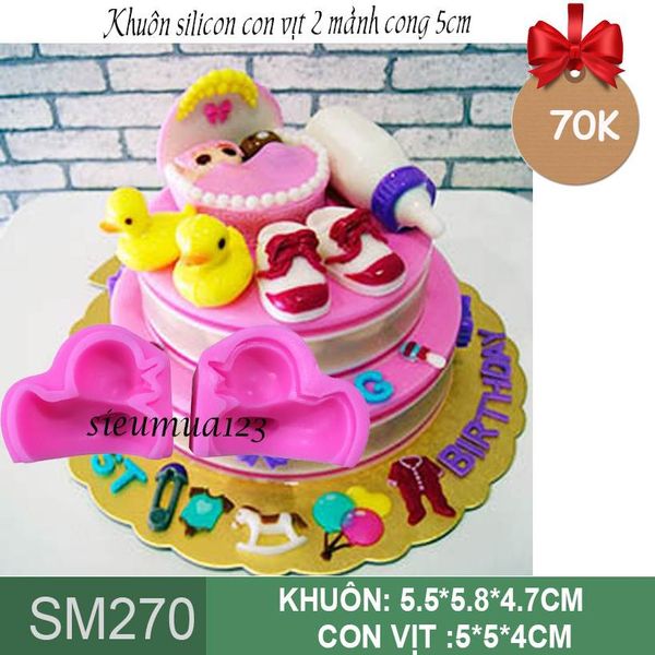 Khuôn silicon con vịt cao 4cm ( SM270 )