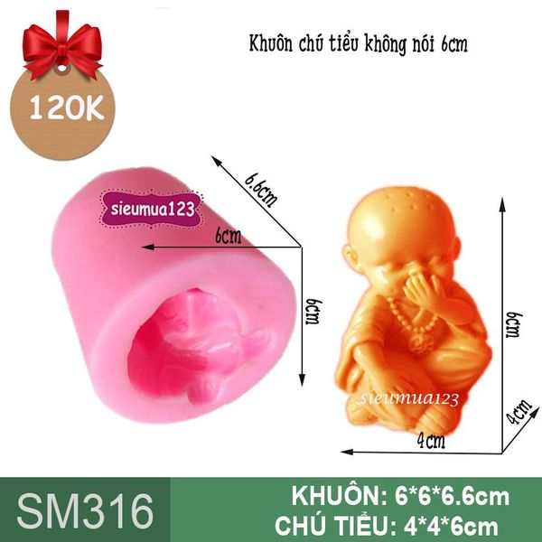 Khuôn rau câu silicon chú tiểu không nói 6cm ( SM316 )