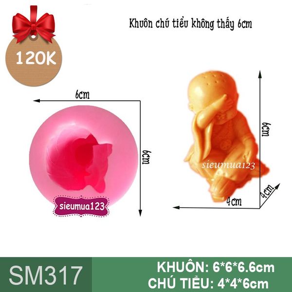 Khuôn rau câu silicon 4d: Khuôn chú tiểu không thấy 6cm ( SM317 )