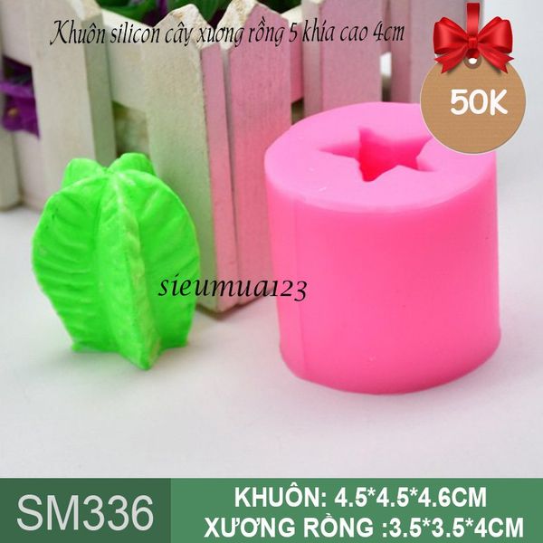 Khuôn silicon cây xương rồng 5 khía cao 4cm ( SM336 )