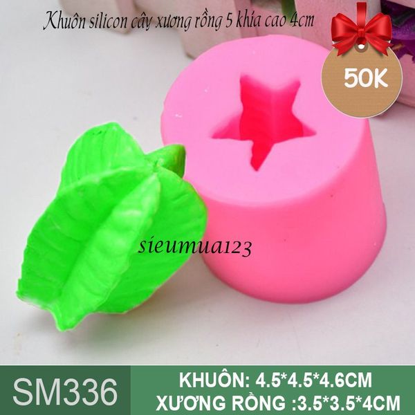 Khuôn silicon cây xương rồng 5 khía cao 4cm ( SM336 )