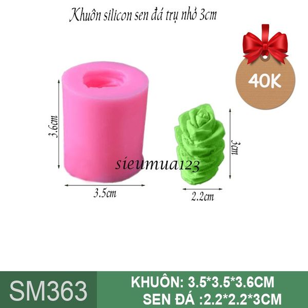 Khuôn silicon làm rau câu cây sen đá trụ nhỏ 3cm ( SM363 ) ( CN228 )