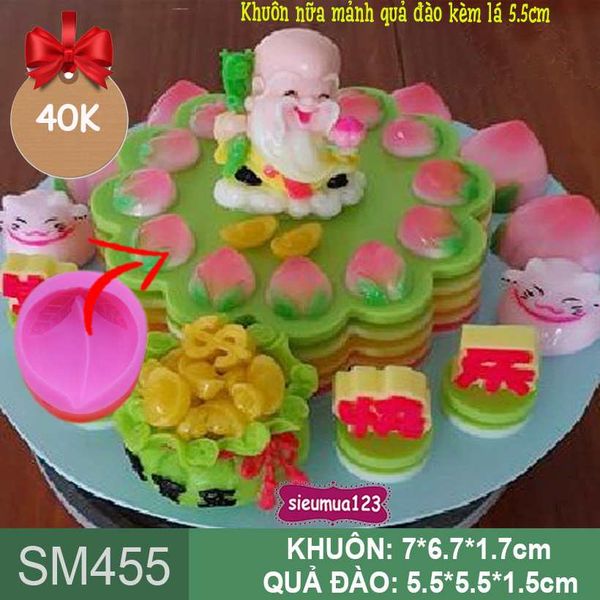 Khuôn silicon nửa mảnh quả đào 5,5cm ( SM455 )