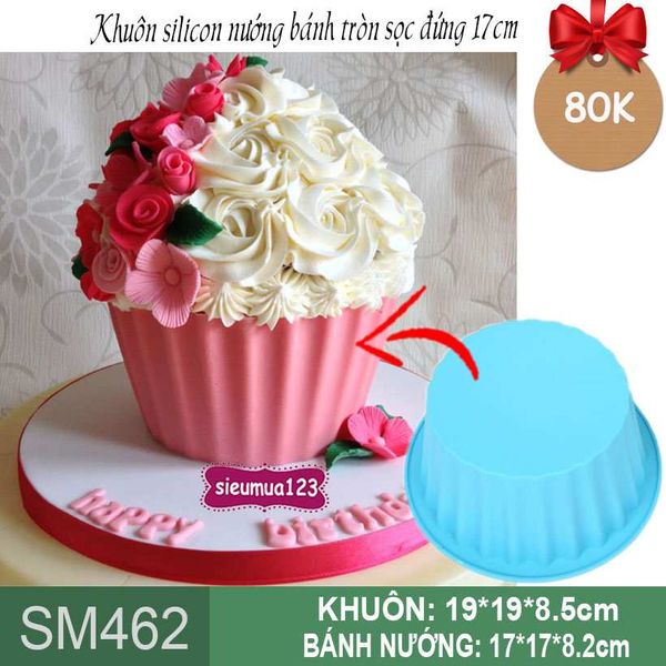 Khuôn silicon nướng bánh tròn cao sọc đứng 17cm ( SM462 )