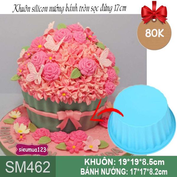 Khuôn silicon nướng bánh tròn cao sọc đứng 17cm ( SM462 )