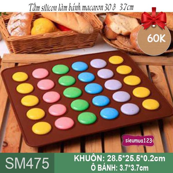 Tấm silicon làm bánh macaron 30 ô 3,7cm ( SM475 )