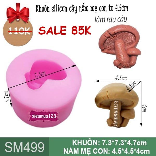Khuôn silicon cây nấm to 4,5cm ( SM499 )