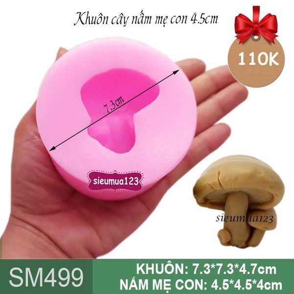 Khuôn silicon cây nấm to 4,5cm ( SM499 )