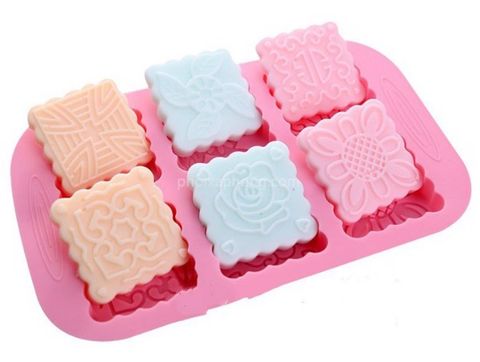 Khuôn 6 bánh trung thu vuông mỏng 6cm ( SM559 )