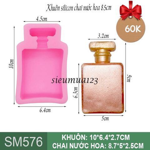 Khuôn silicon chai nước hoa 9cm ( SM576 ) còn 3 cái