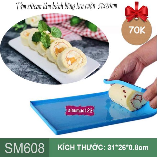 Tấm silicon làm bánh bông lan cuộn 31cm*26cm ( SM608 )