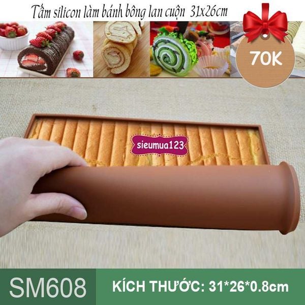 Tấm silicon làm bánh bông lan cuộn 31cm*26cm ( SM608 )
