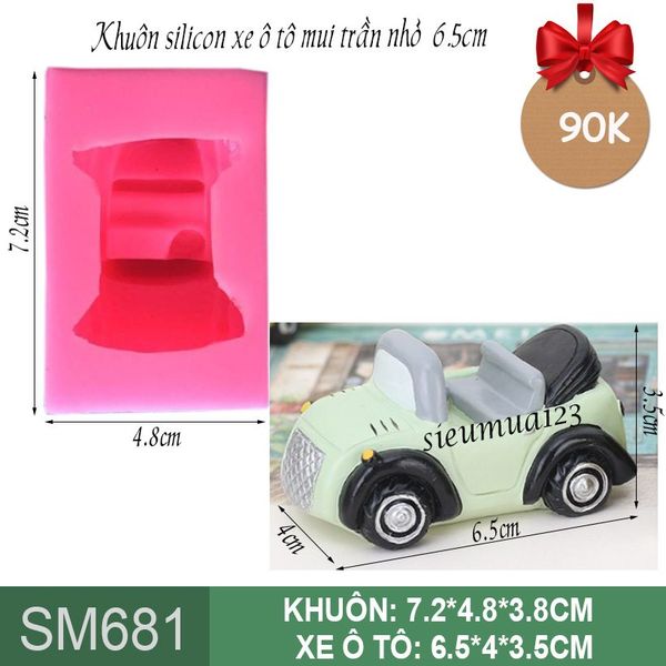 Khuôn silicon chiếc xe hơi ô tô mui trần nhỏ 6,5cm ( SM681 )