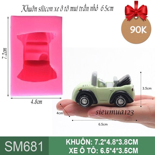 Khuôn silicon chiếc xe hơi ô tô mui trần nhỏ 6,5cm ( SM681 )